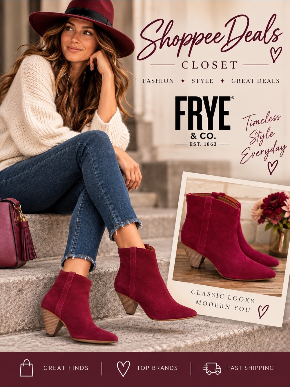 Frye & Co. Marley Suede Ankle Booties – NWT